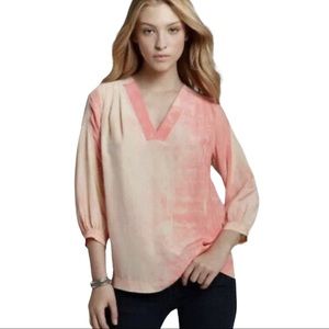 Diane Von Furstenburg Silk Cahil Neon Spray Top Tunic